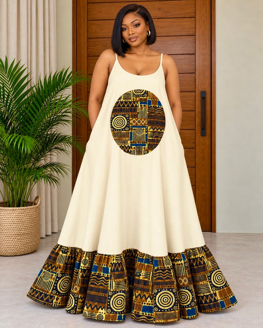 African Print Maxi Dress Richiana