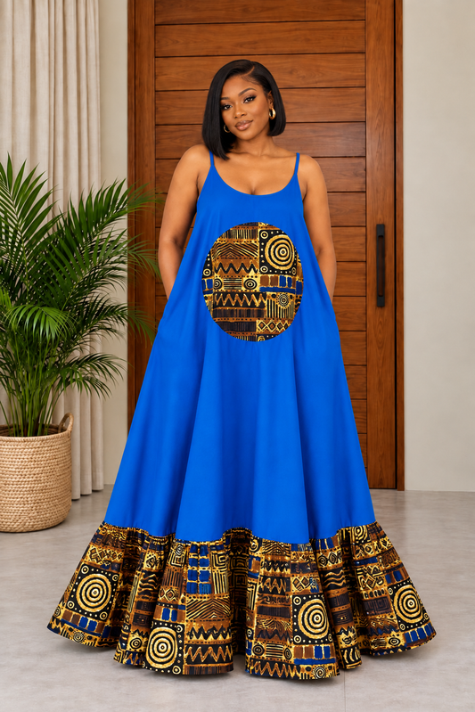African Print Maxi Dress Aliana