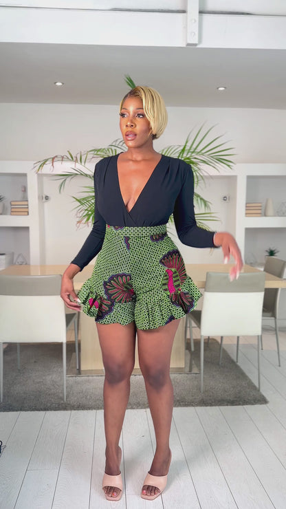 African Print Playsuit Zola
