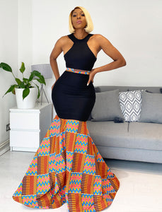 African Print Sibho Evening Dress