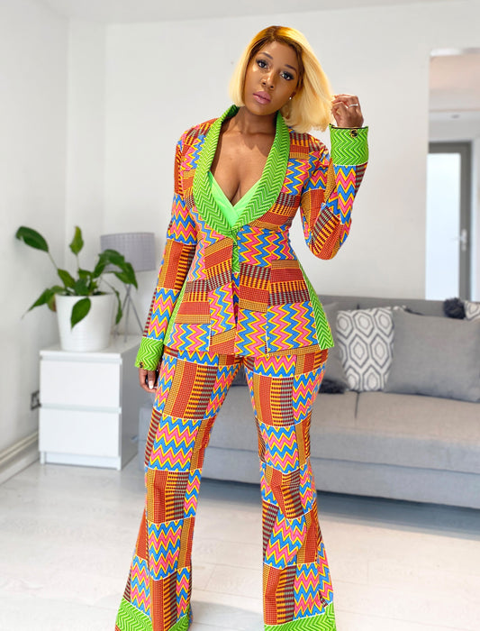 Kente Print Genevah Blazer