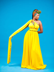 African Print Infinity Dress Sunflower