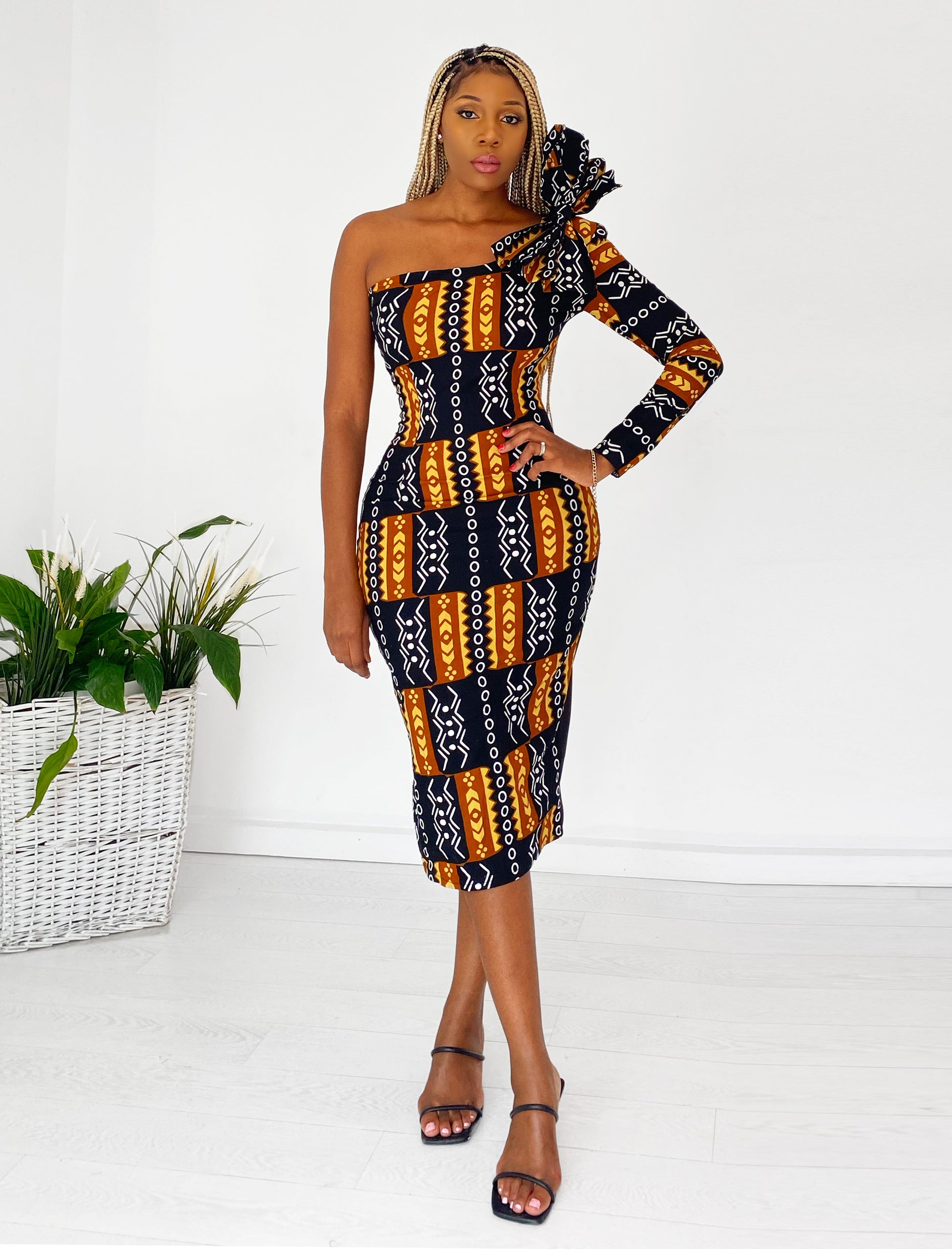 african midi dresses ANNIE AFRICAN PRINT WRAP MIDI DRESS AFRICAN FASHION COLLABO