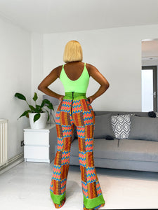 African Print Genevah Bell Bottom Trousers