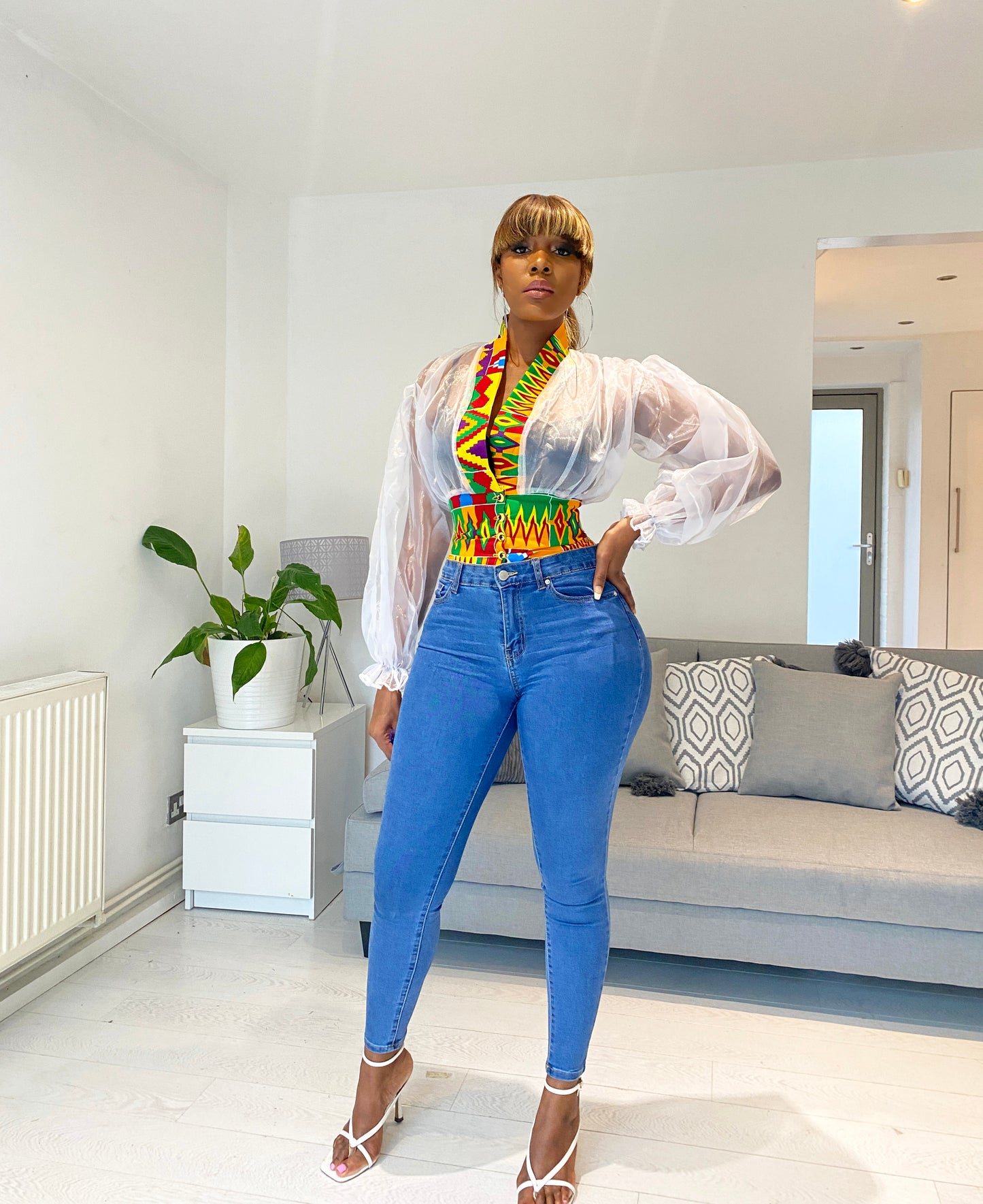 African Print Blouse Zara