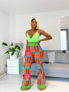 African Print Genevah Bell Bottom Trousers