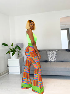 African Print Genevah Bell Bottom Trousers