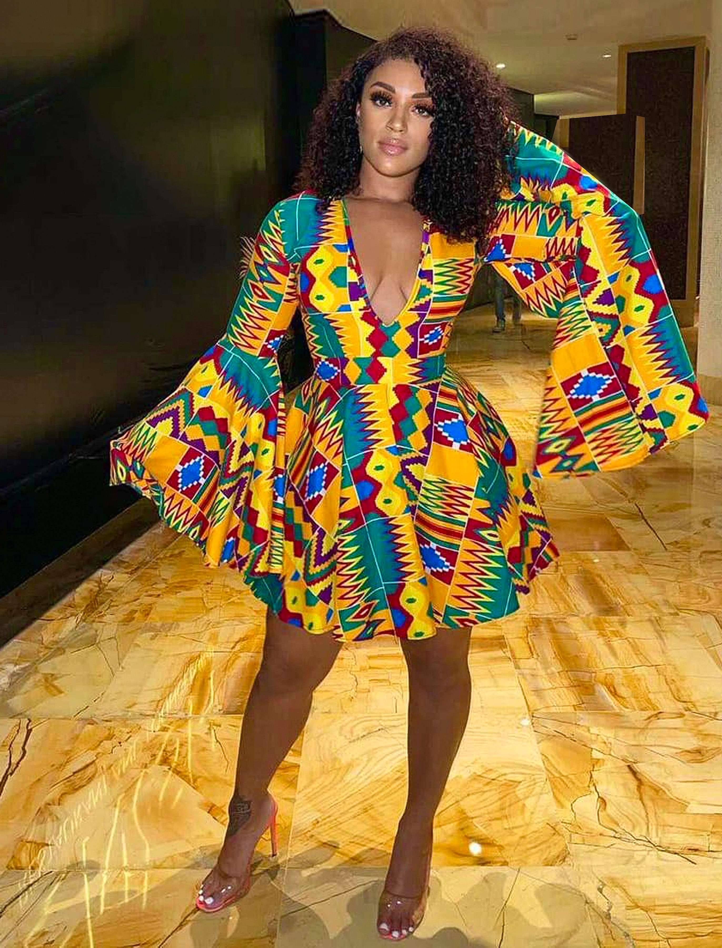 Kente African Print Dress Sasha Karentino-Boutique Kente African Print Dress Sasha Karentino-Boutique