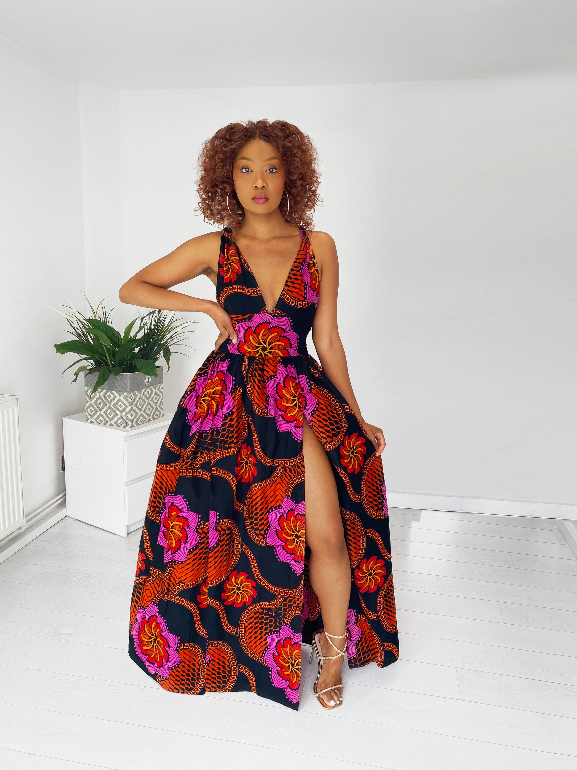 African Print Maxi Dress Lulu Karentino-Boutique African Print Maxi Dress Lulu Karentino-Boutique