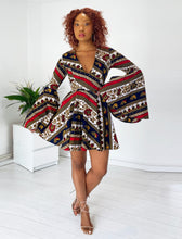 Load image into Gallery viewer, African Print Binty Flare Dress
