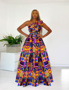African Print Venenzia Infinity Maxi Dress
