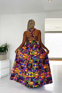 African Print Venenzia Infinity Maxi Dress