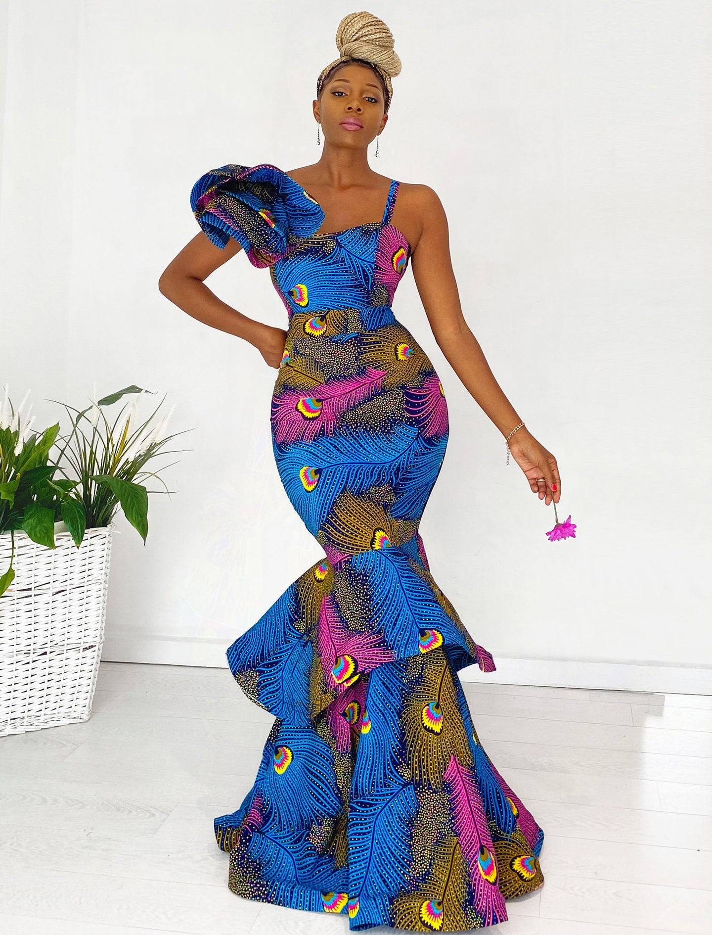 African Print Ziva Evening Dress