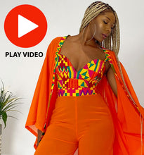 Load and play video in Gallery viewer, African Print Tichina Top &amp; Trousers Set
