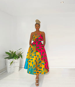 African Print Aamina Top and Skirt Set
