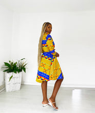 Load image into Gallery viewer, African Print Juju Wrap Over Dress
