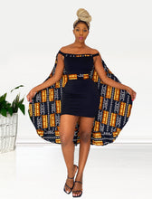 Load image into Gallery viewer, African Print Zuri Cape Dress
