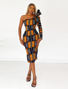 African Print Kimba Midi Dress
