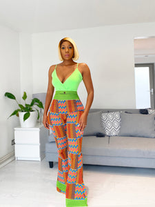 African Print Genevah Bell Bottom Trousers